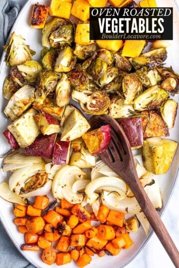 Oven Roasted Vegetables with Maple Mustard sauce - Boulder Locavore