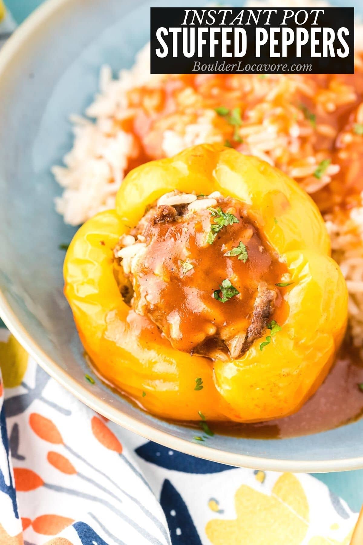 instant pot stuffed peppers title image