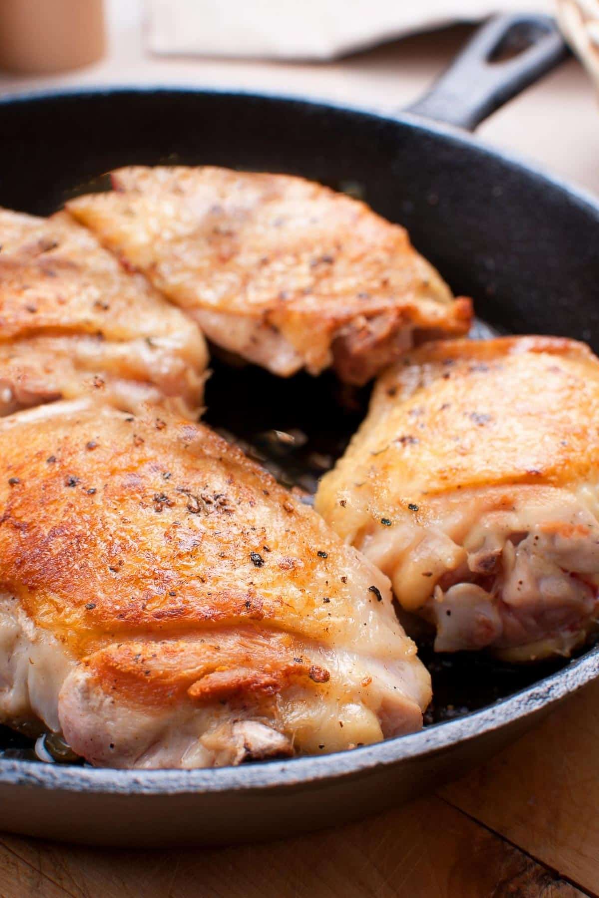 seared chicken thighs