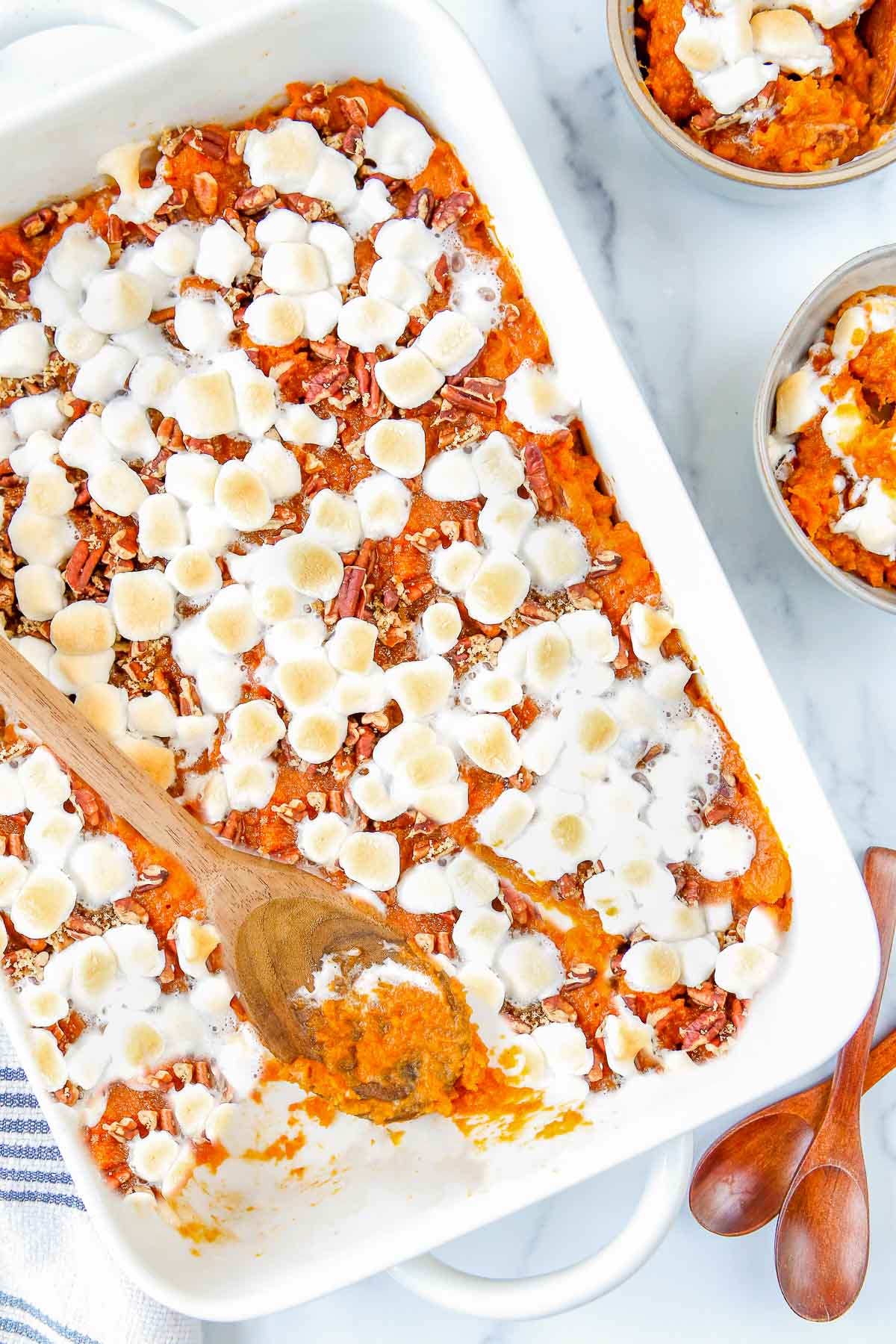 Sweet Potato Casserole With Marshmallows Recipe Boulder Locavore   Sweet Potato Casserole In Pan BoulderLocavore.com  