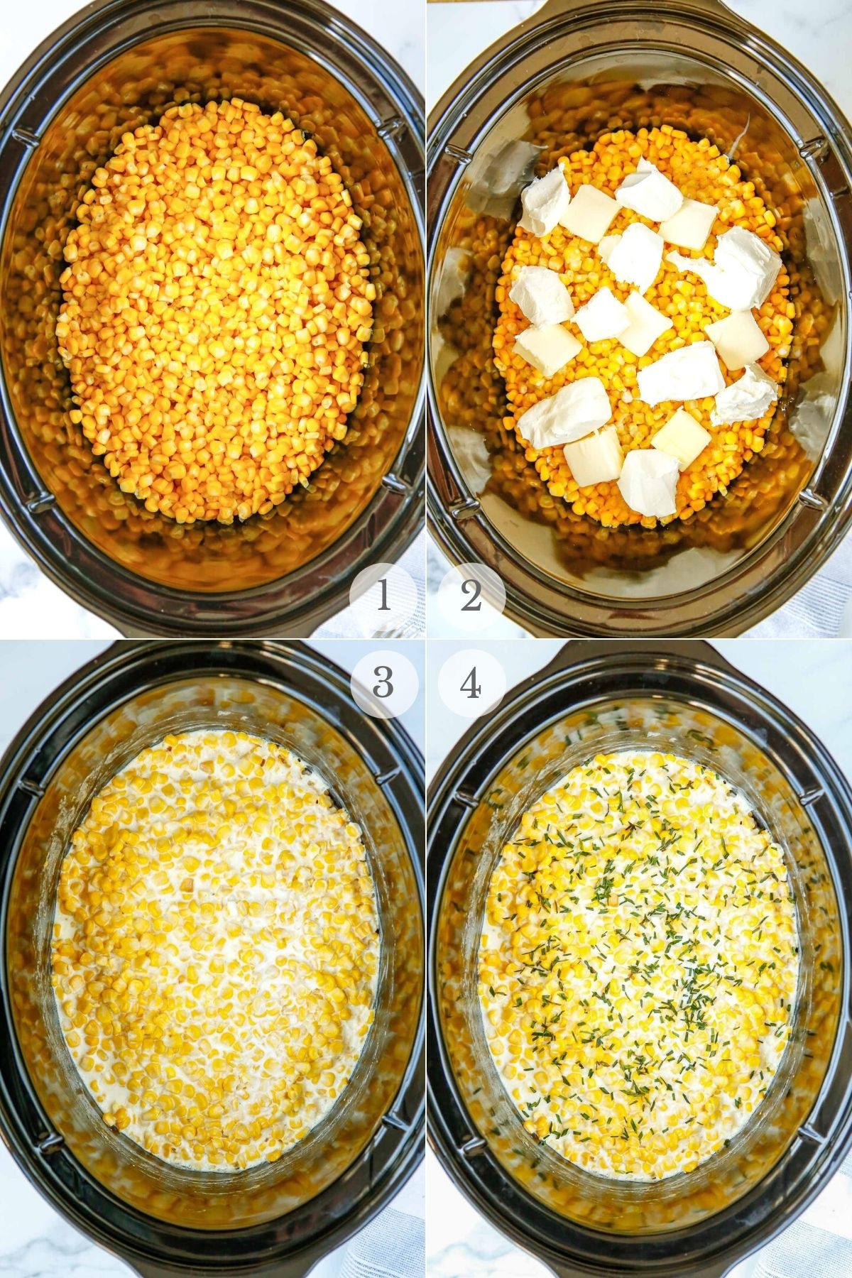 creamed corn recipe steps 1-4