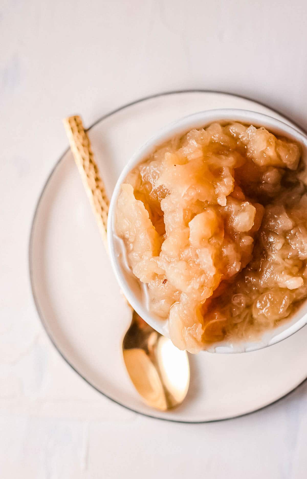 instant pot applesauce in bowl close up