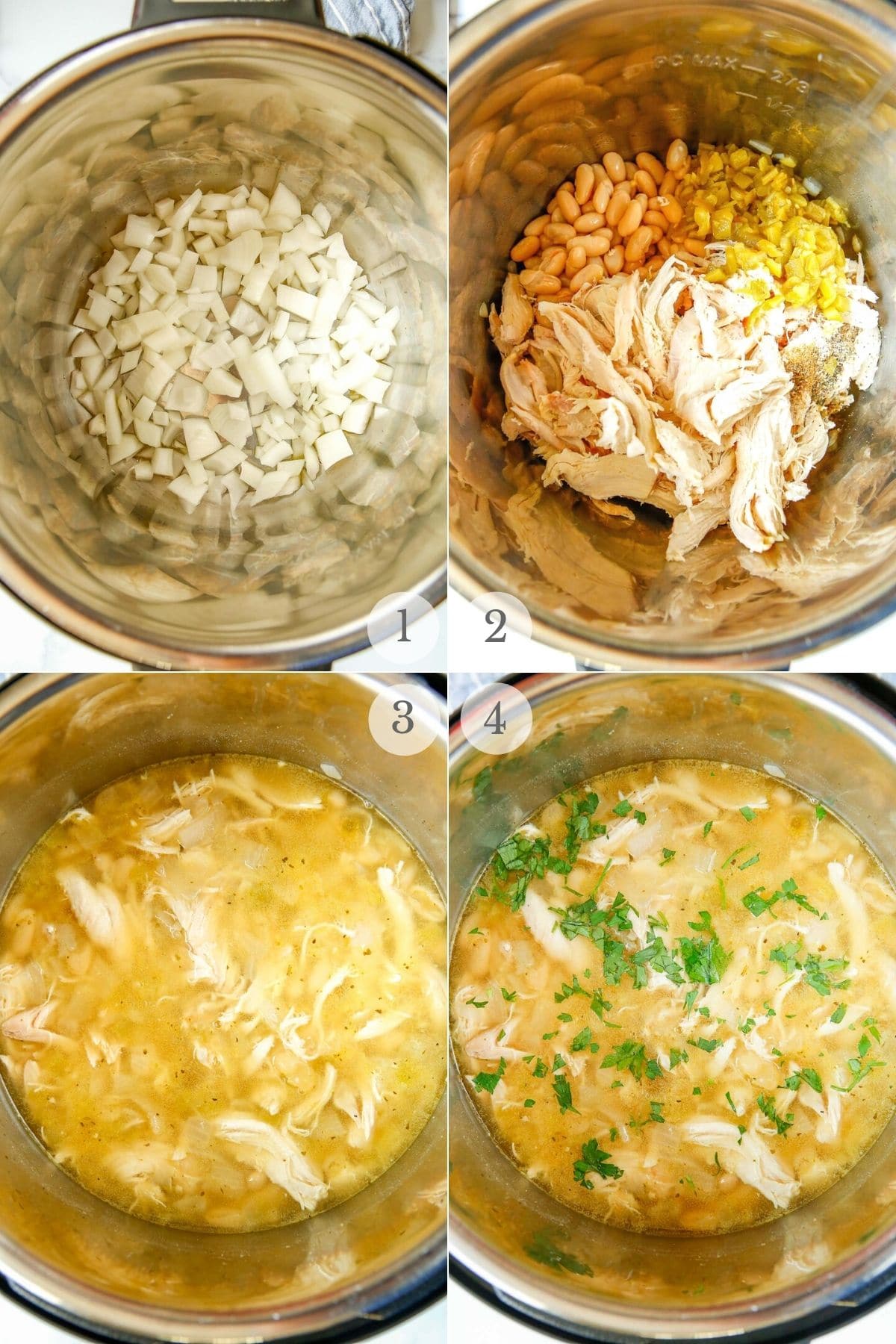 instant pot turkey chili recipe steps 1-4