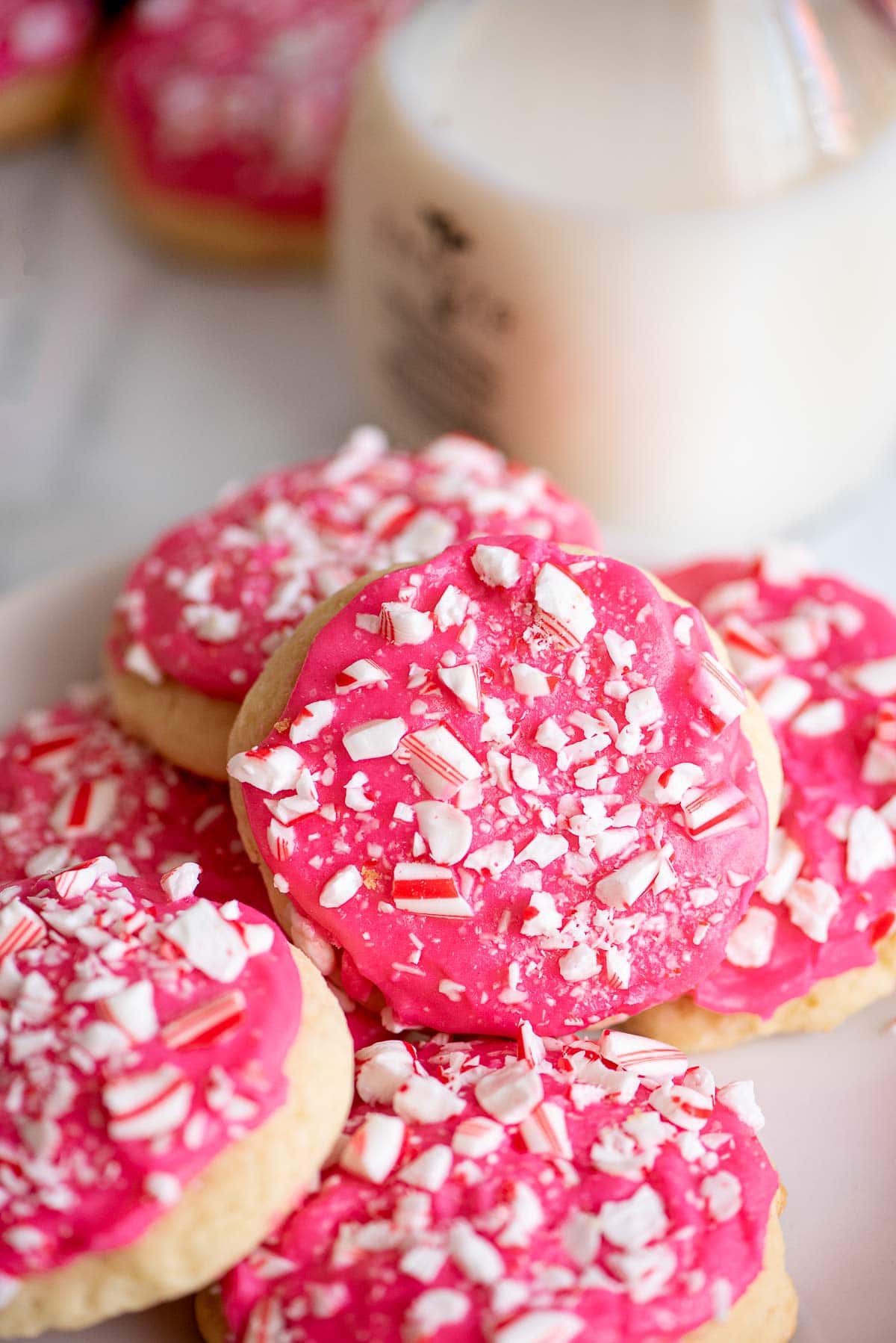 peppermint lofthouse cookies with peppermint frosting