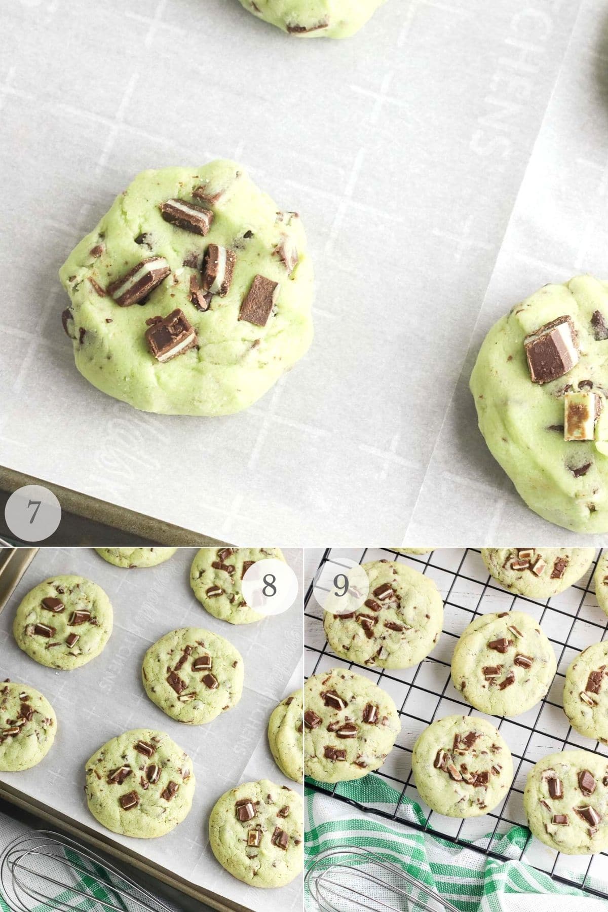 mint chocolate chip cookies recipe steps 7-9