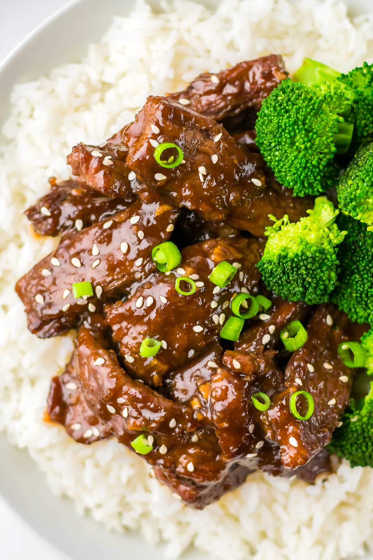 mongolian beef close up 