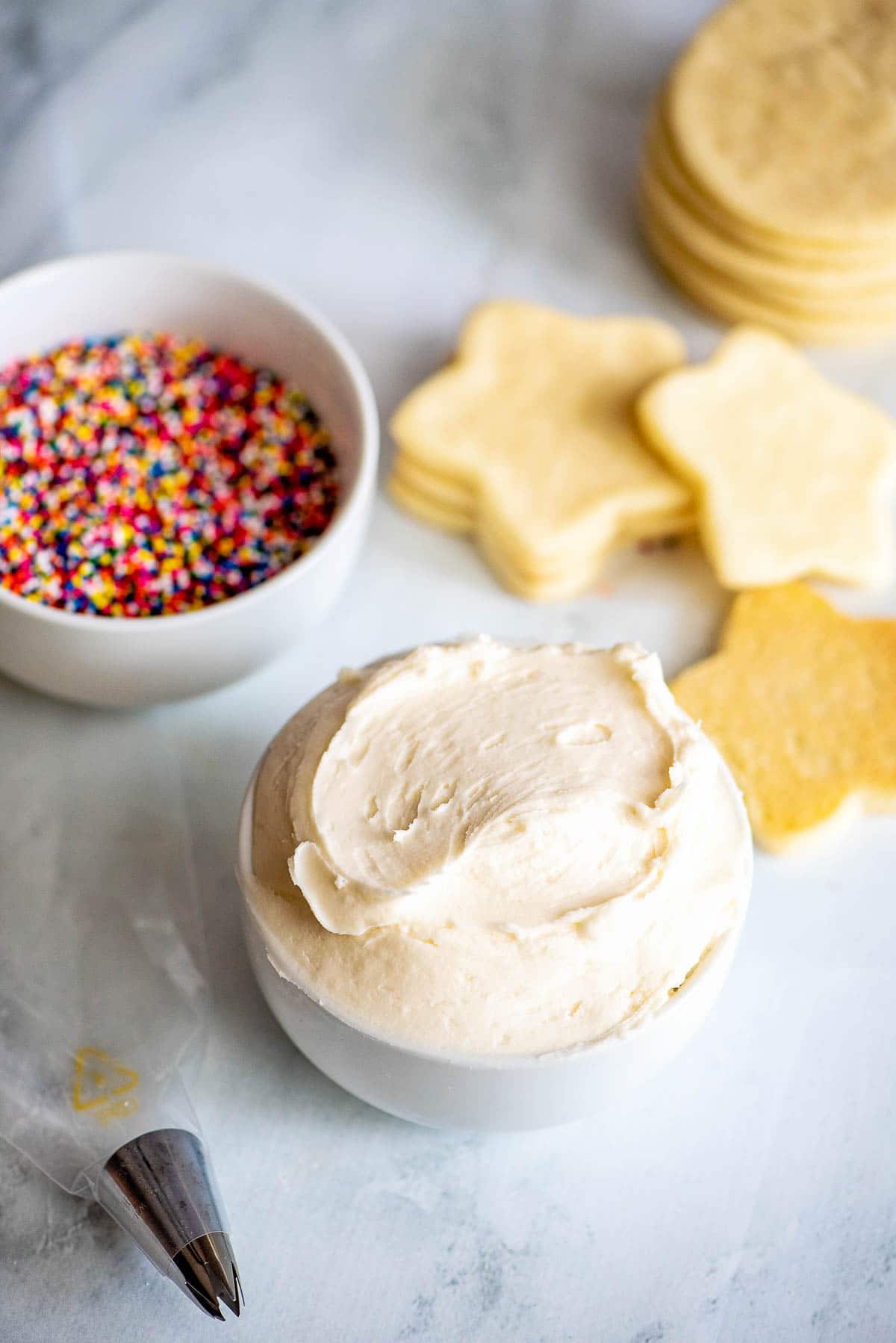 sugar cookie frosting in a bowl