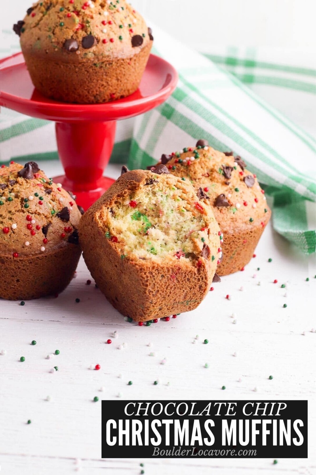 Christmas Chocolate Chip Muffins title