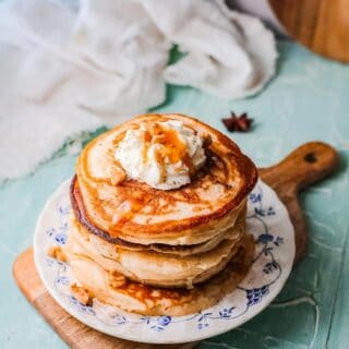 EGGNOG PANCAKES TITLE IMAGE