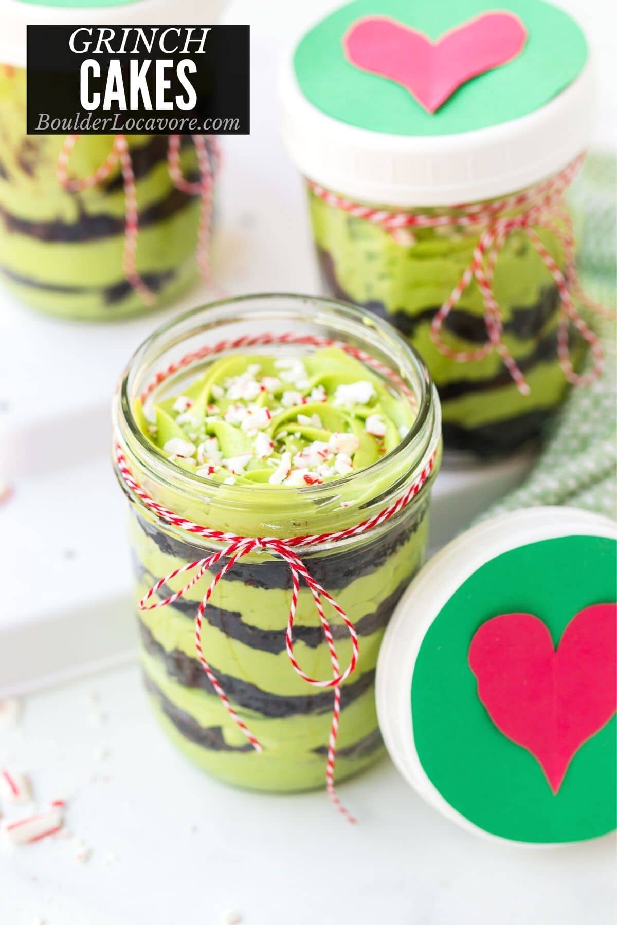 Grinch Cakes in Jars