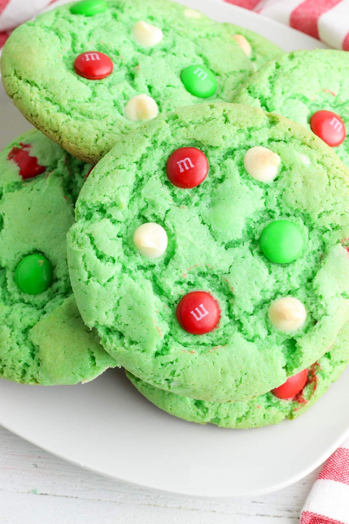 christmas cake mix cookies on plate