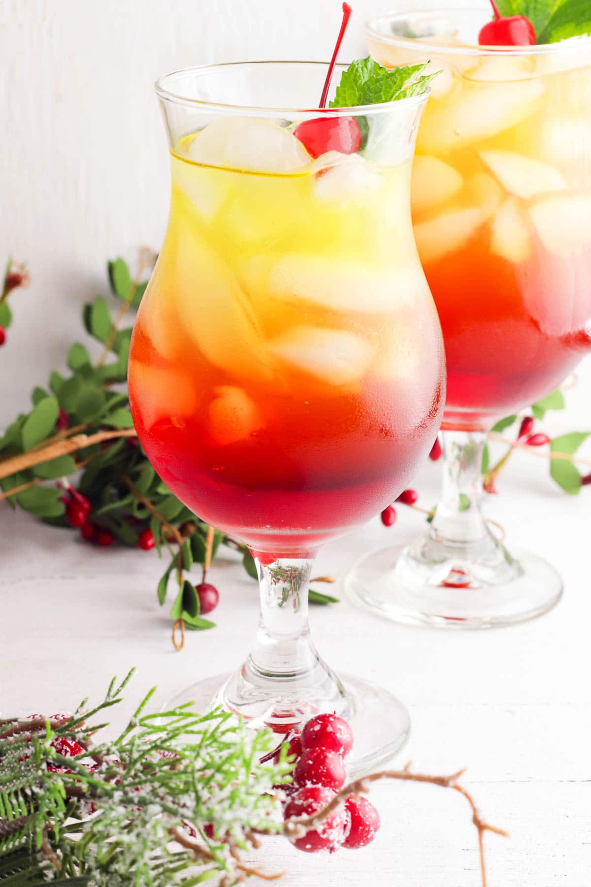 christmas punch in glasses