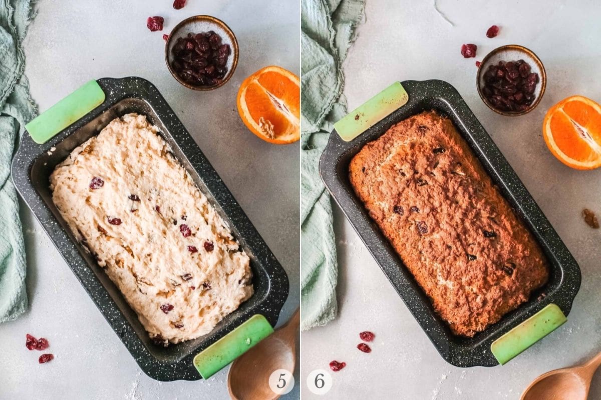 cranberry orange bread recipe steps 5-6