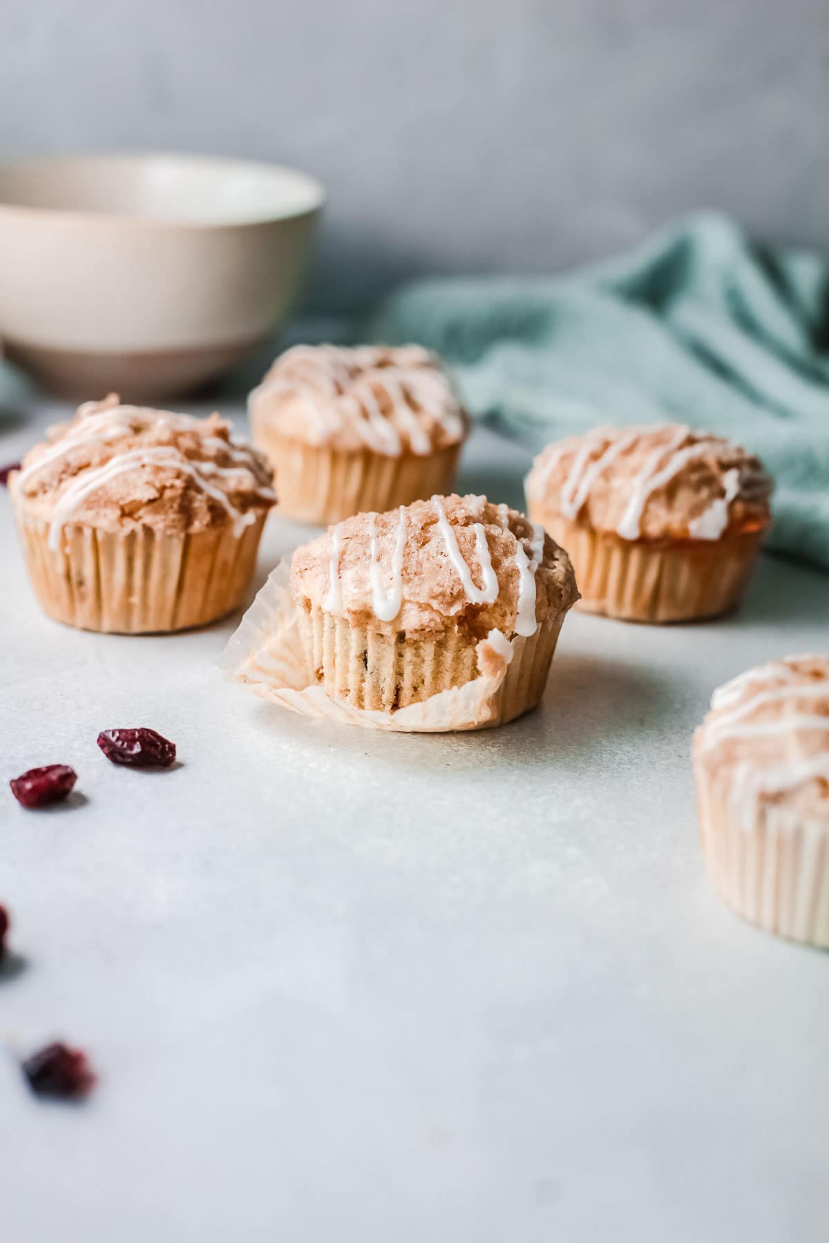 cranberry orange muffins liner removed 