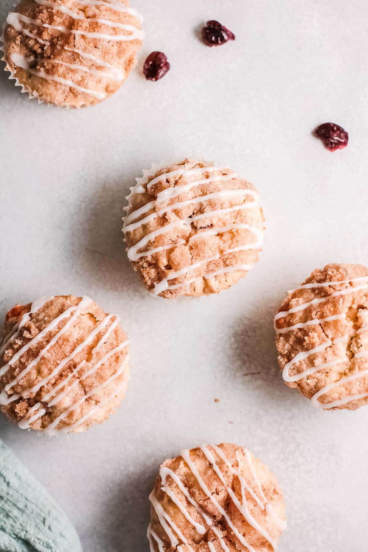 cranberry orange muffins overhead