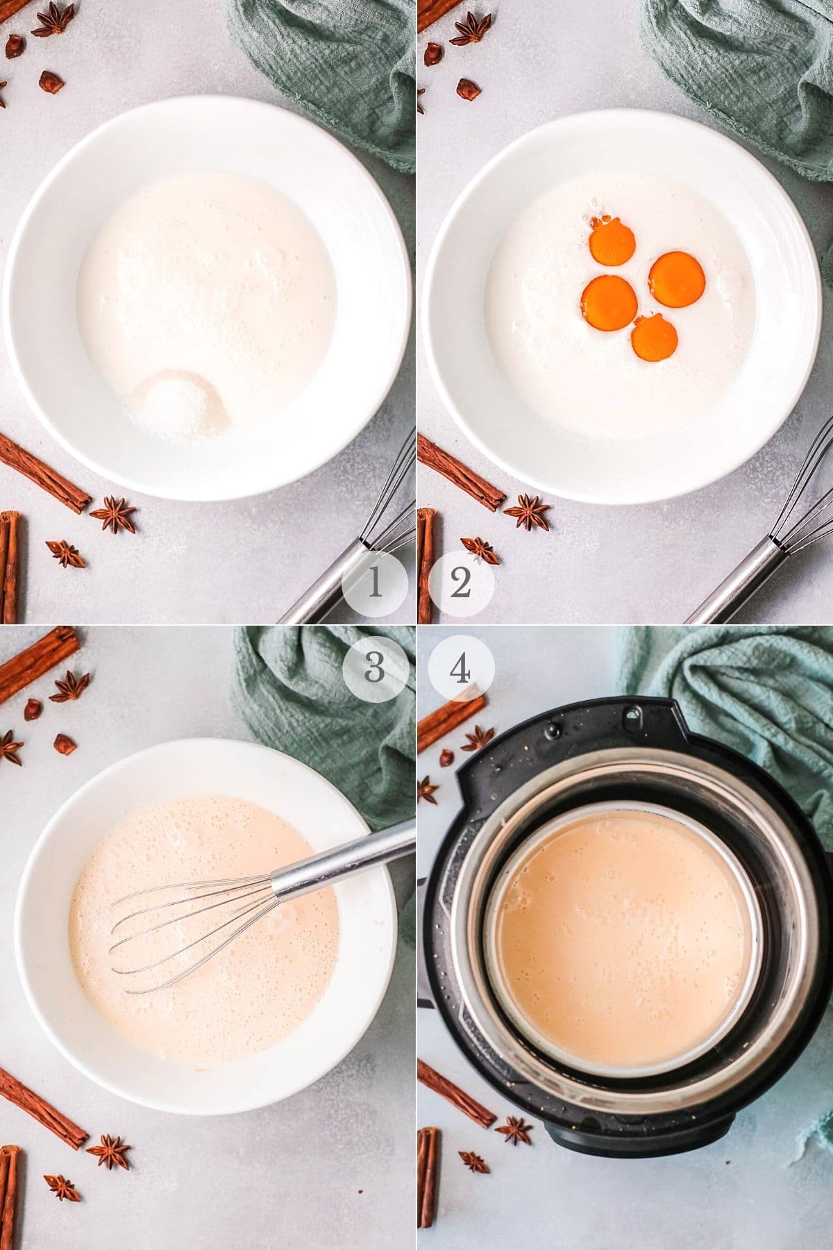 eggnog in the instant pot recipe steps 1-4