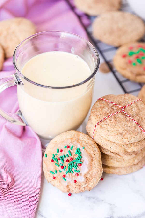 eggnog snickerdoodle cookies with eggnog