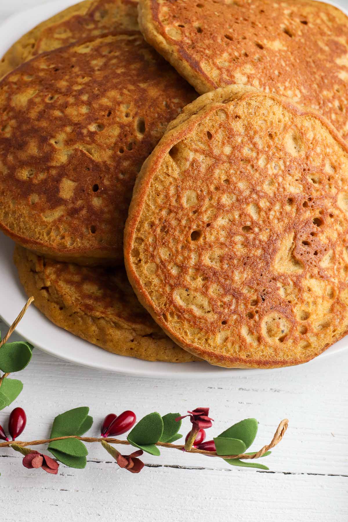 gingerbread pancakes close up