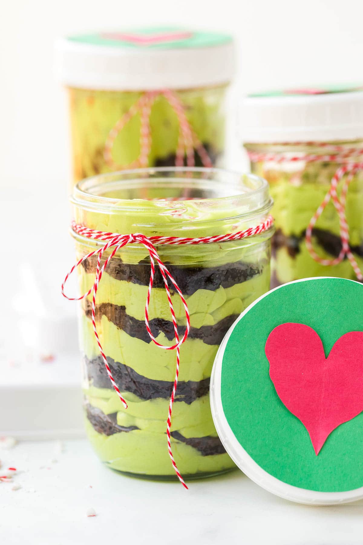 grinch cake in jar