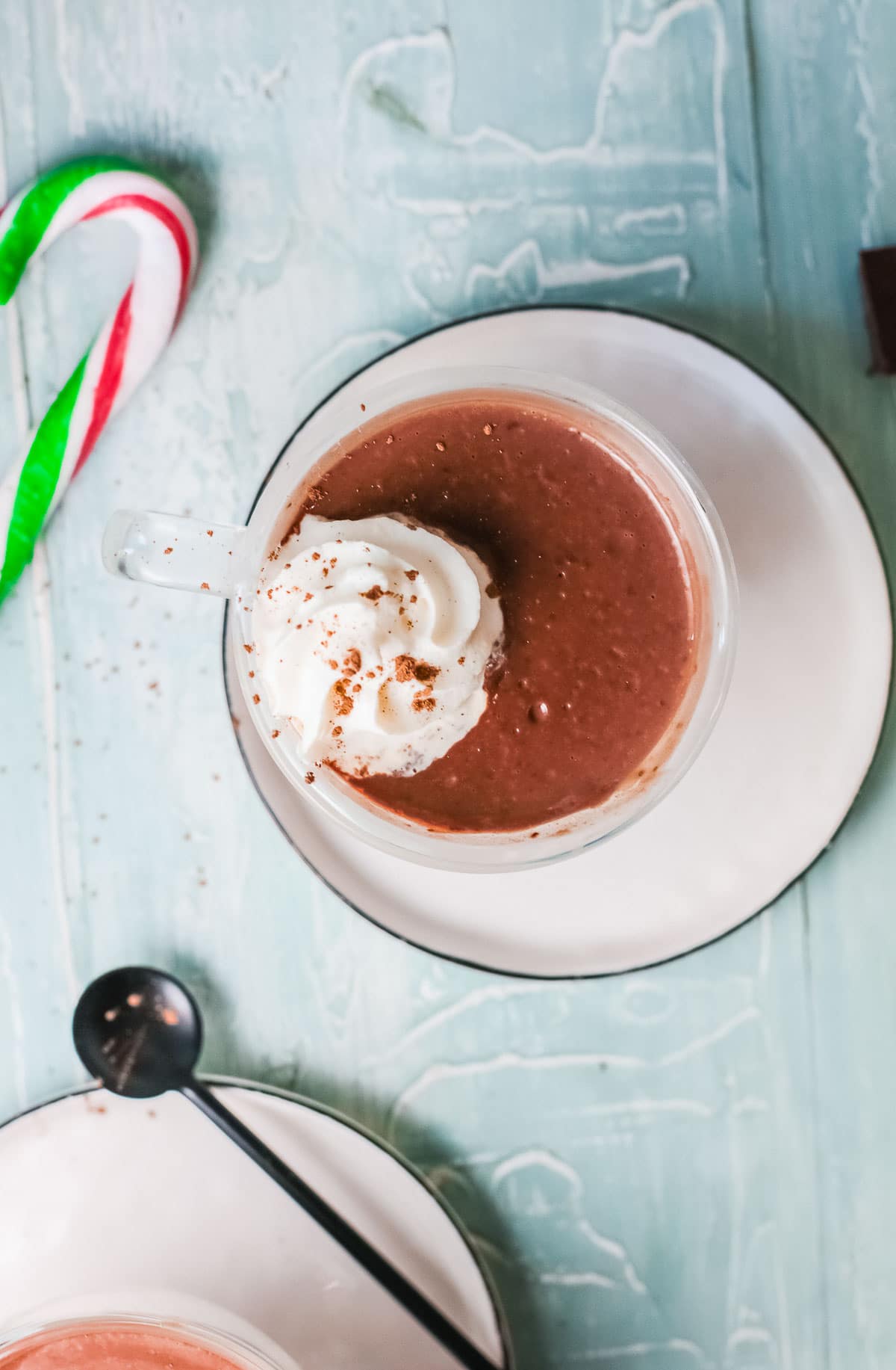 peppermint hot chocolate overhead 