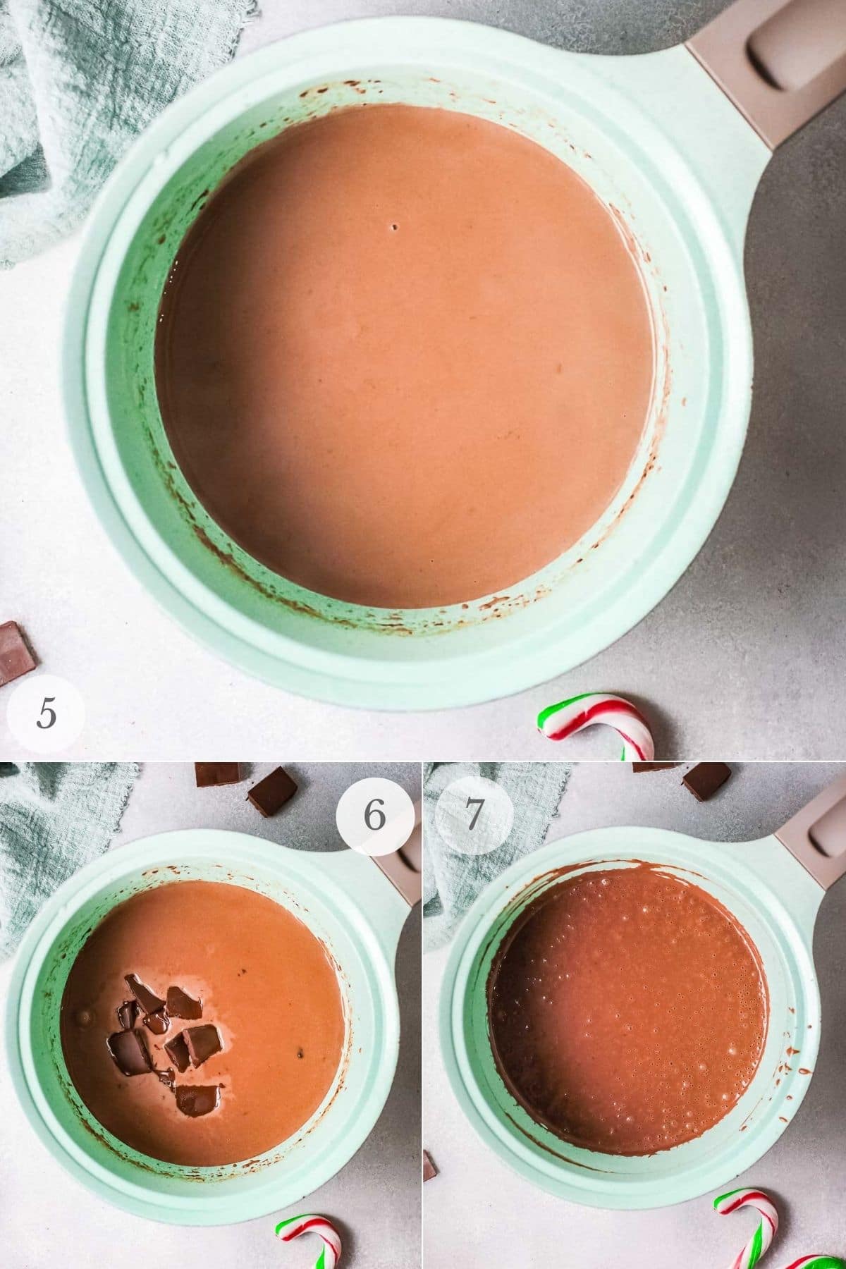 peppermint hot chocolate recipe steps 5-7