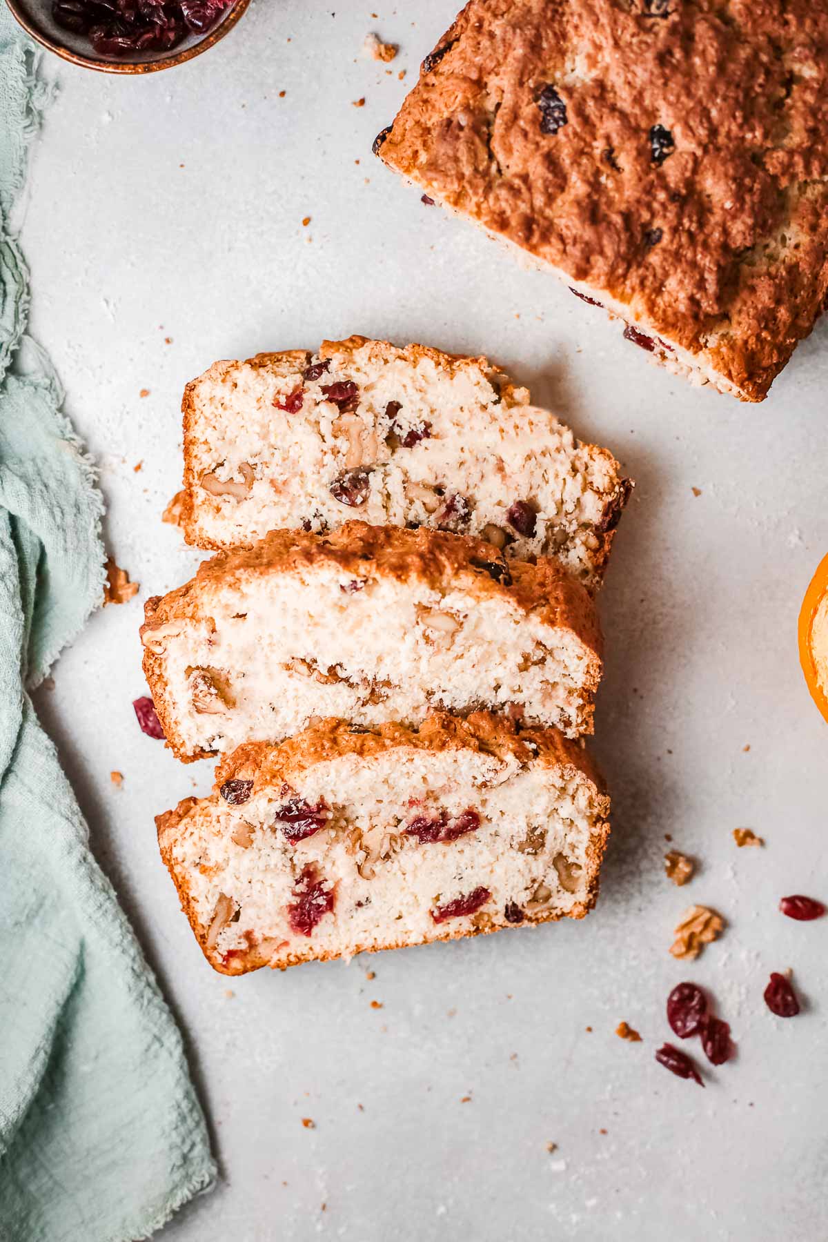 slices of cranberry orange bread 