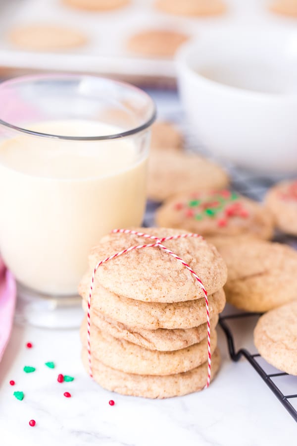 stack of eggnog snickerdoodles