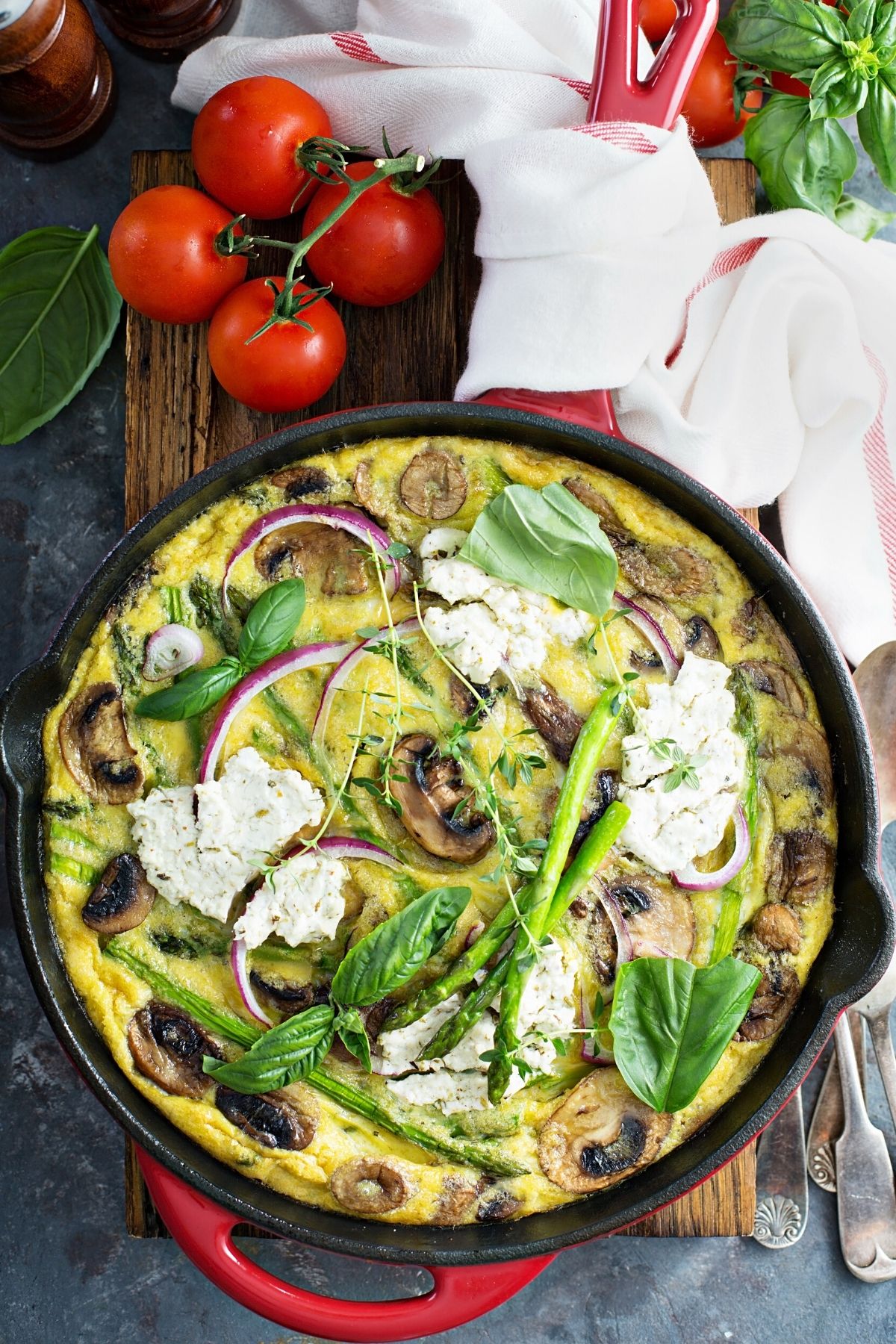 asparagus frittata with goat cheese