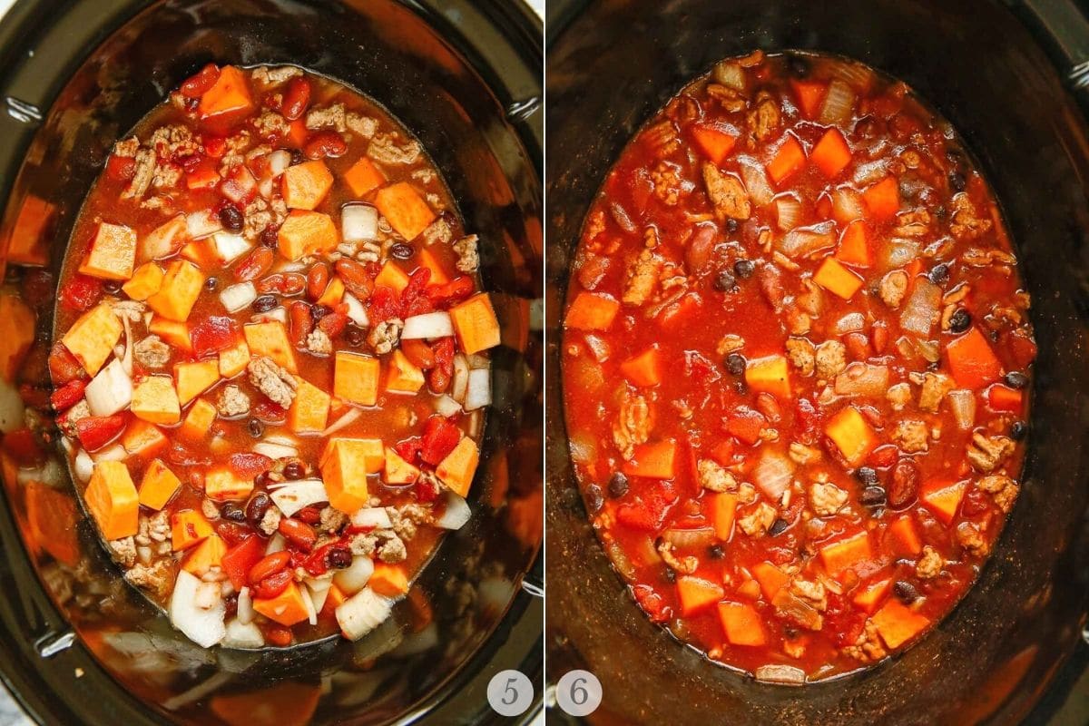 slow cooker turkey chili recipe steps 5-6