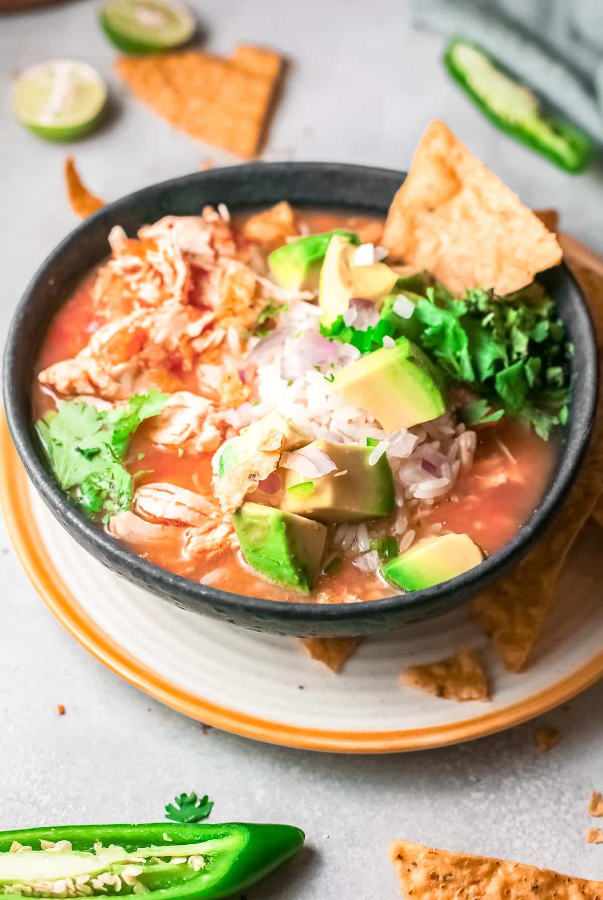 bowl of Mexican chicken soup