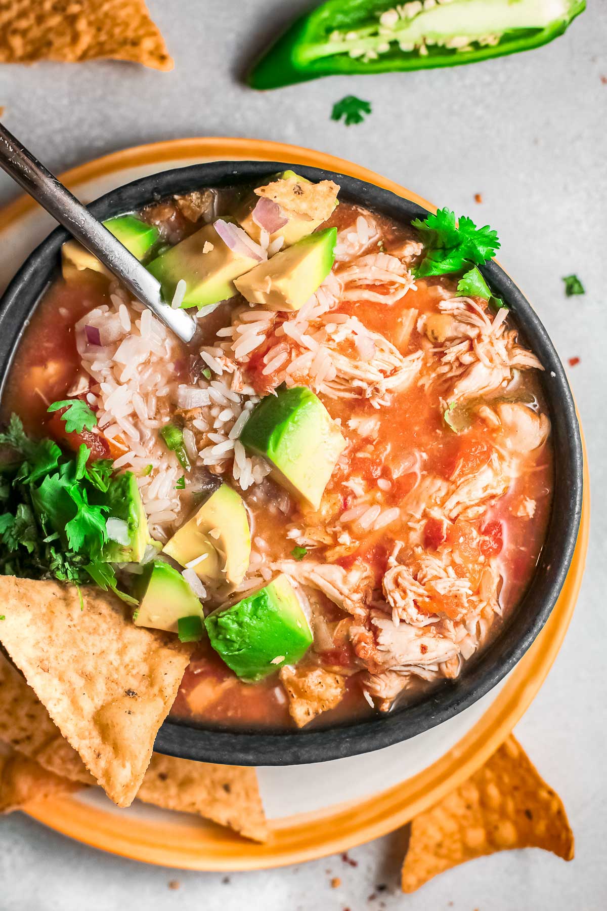 bowl of Mexican chicken soup