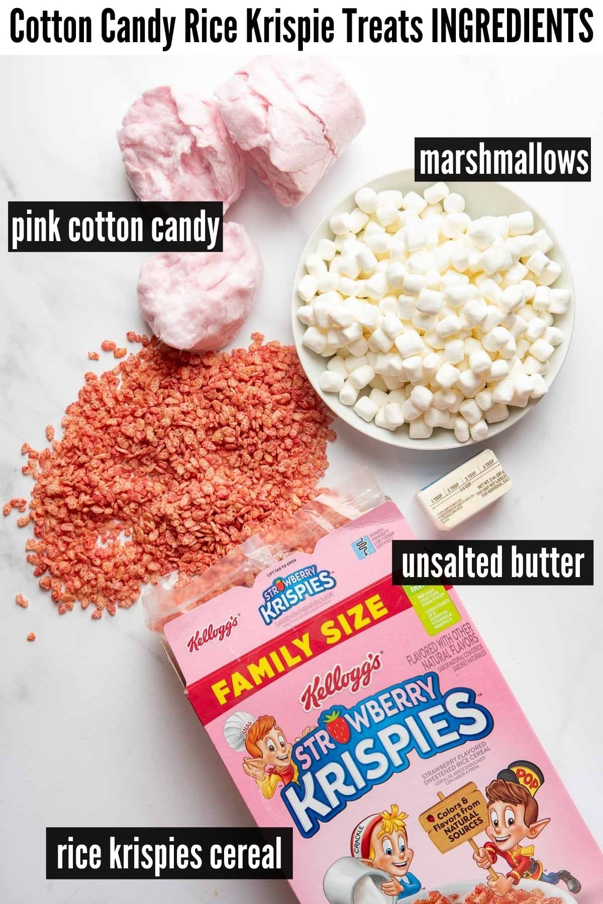 cotton candy rice krispie treats ingredients