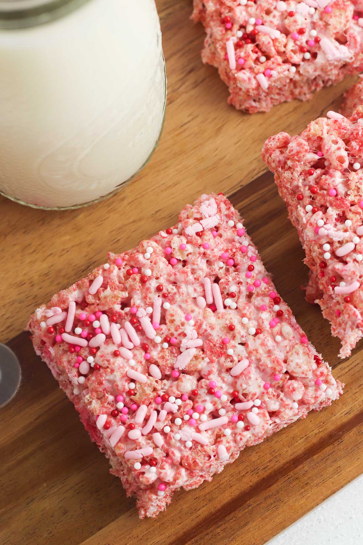 cotton candy rice krispie treats overhead 