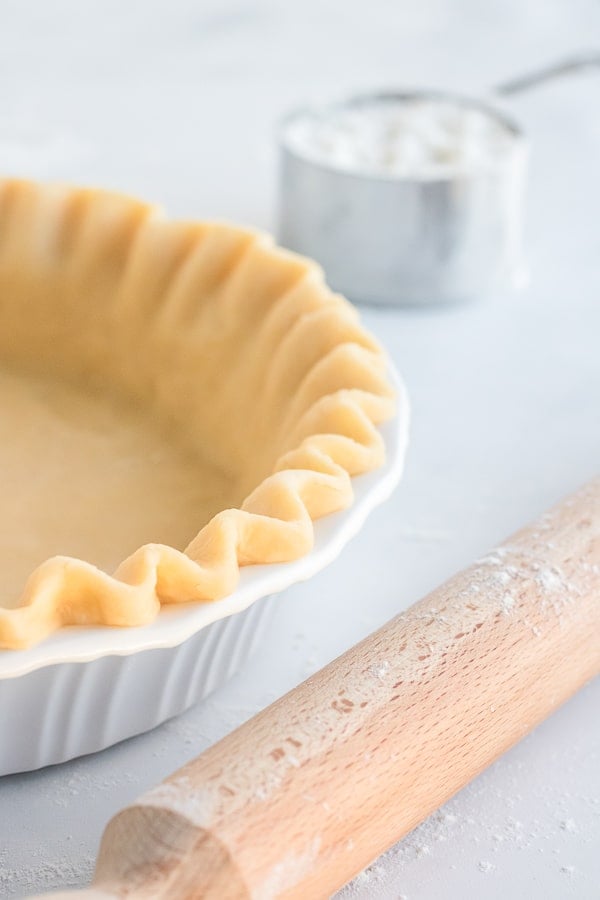 fluted butter pie crust in pan 