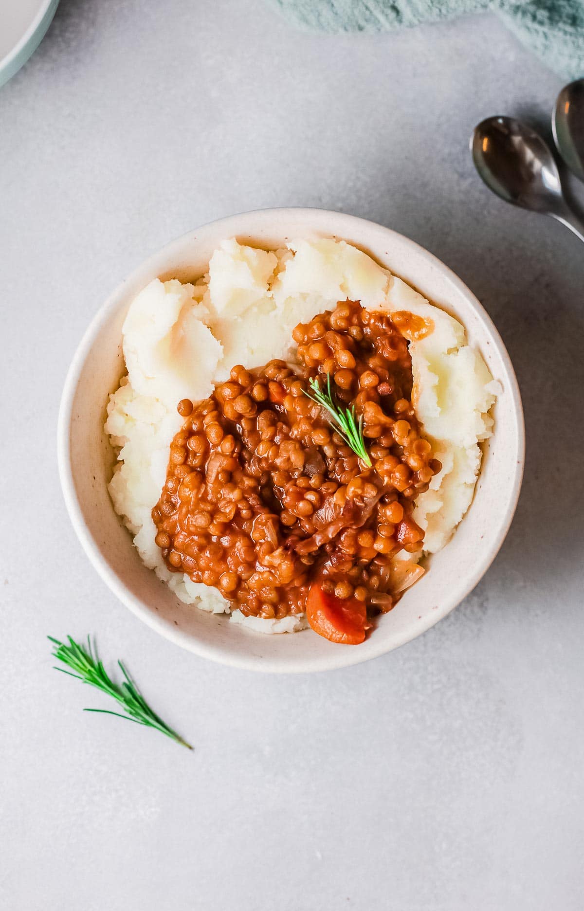 instant pot lentils with mashed potatoes 