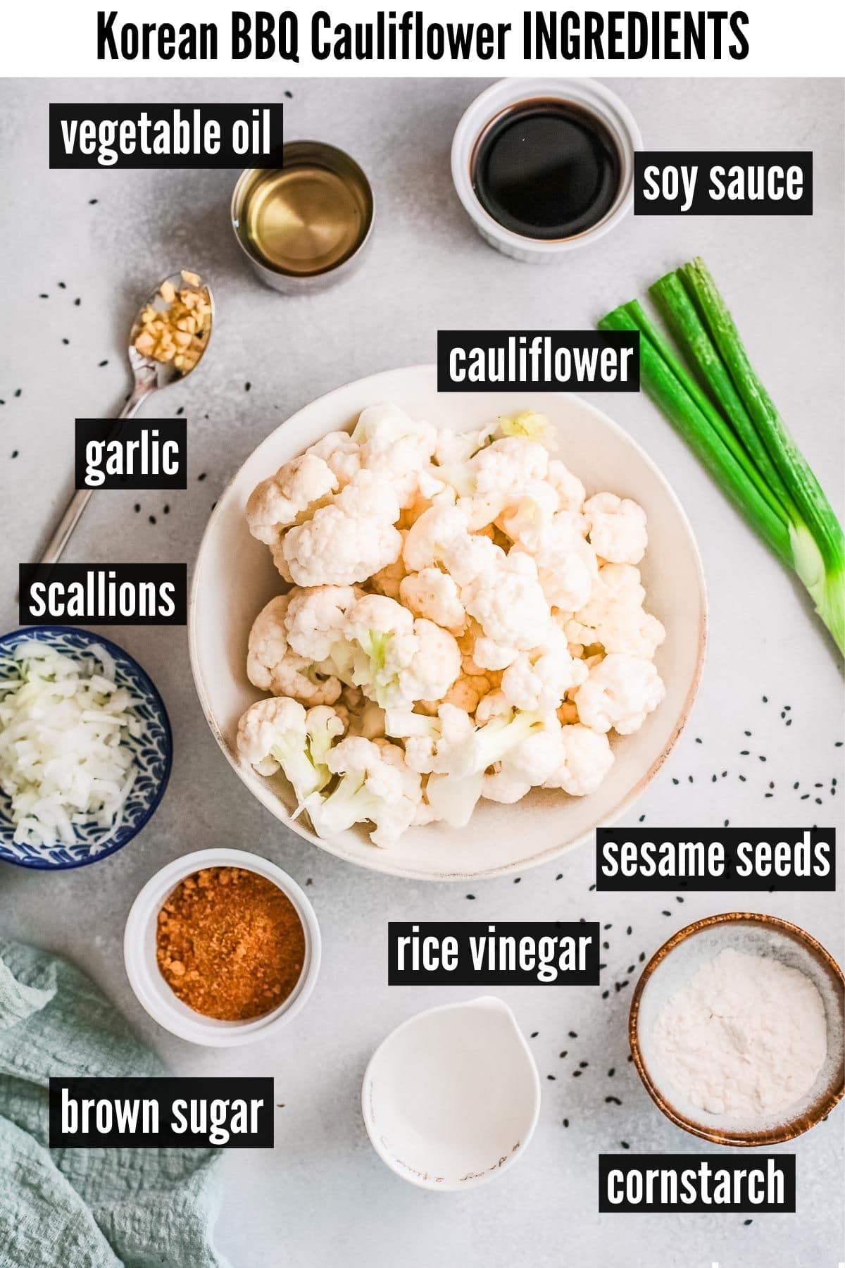 korean bbq cauliflower ingredients