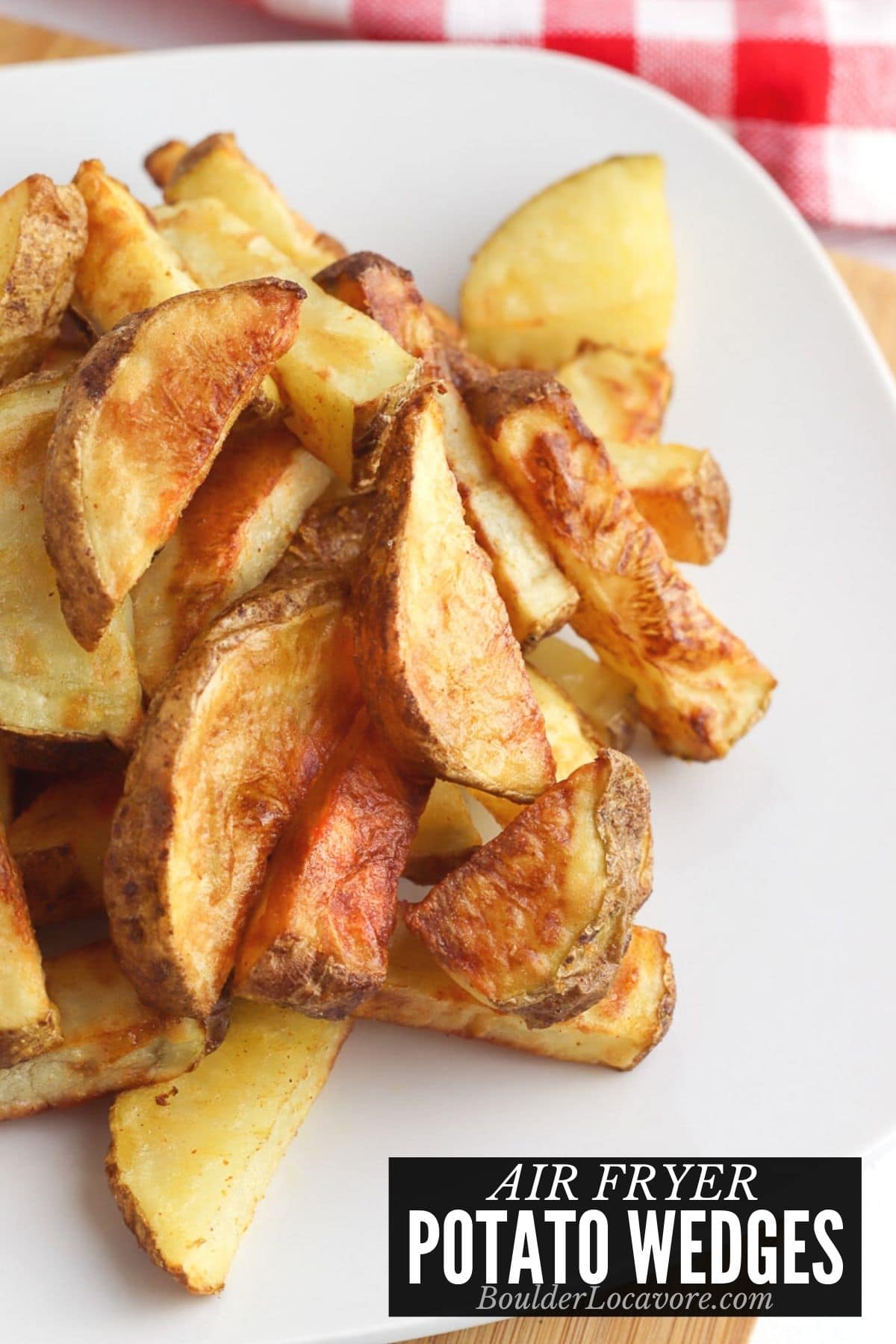 AIR FRYER POTATO WEDGES ON PLATE