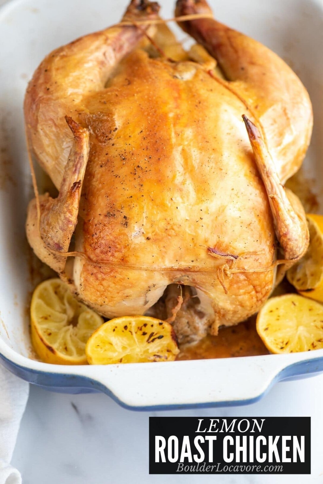 LEMON ROAST CHICKEN with text TITLE