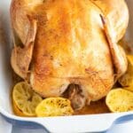 LEMON ROAST CHICKEN with text TITLE