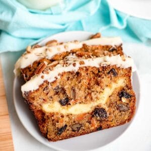 carrot cake loaf with cream cheese filling