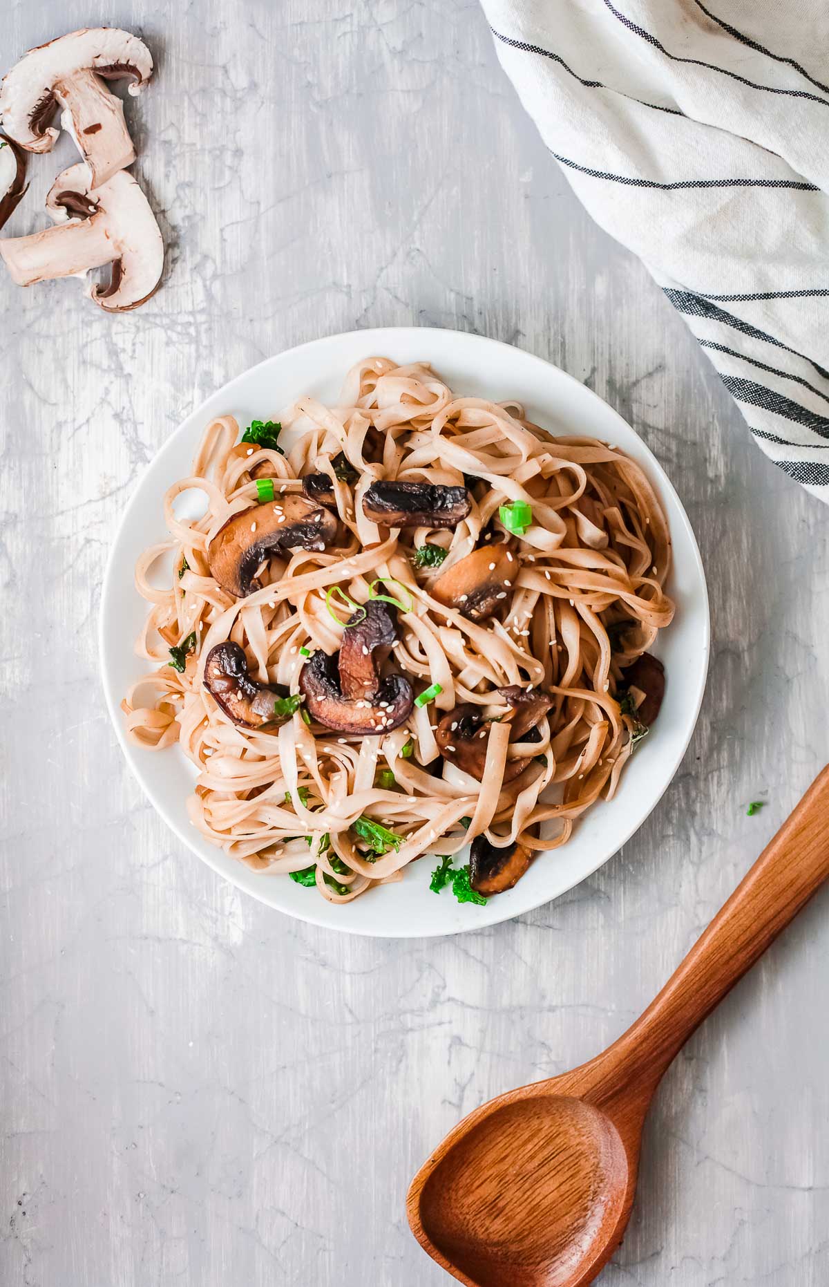 korean noodles with spoon