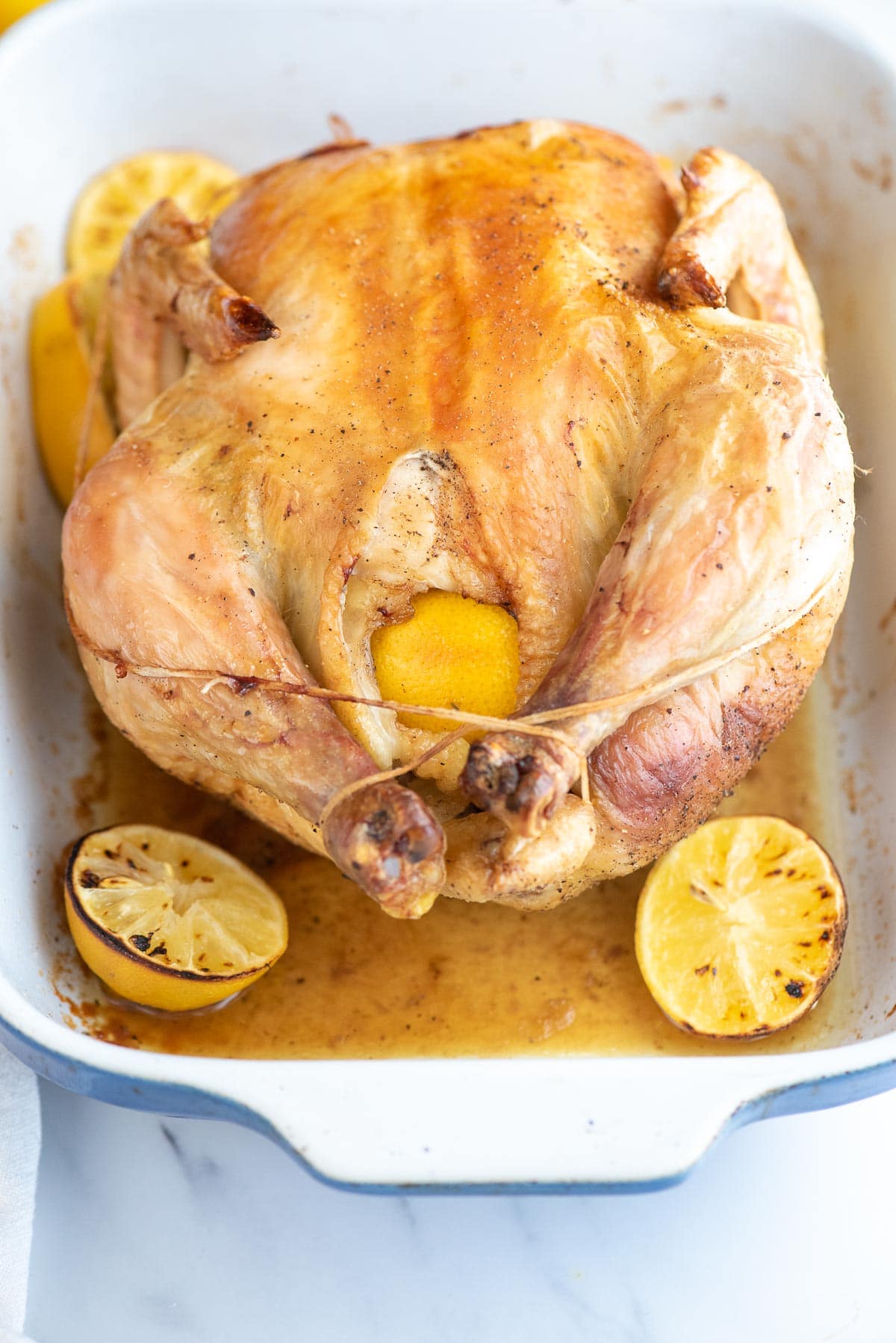 roast chicken close lemon