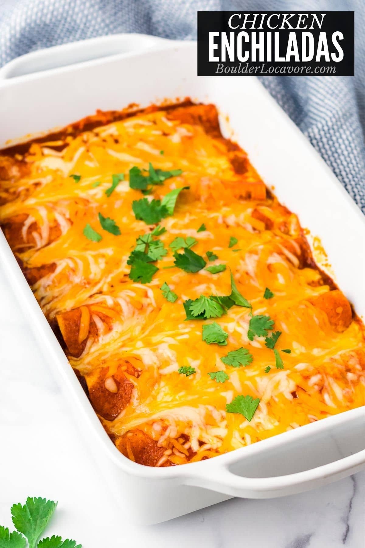 CHICKEN ENCHILADAS IN BAKING DISH