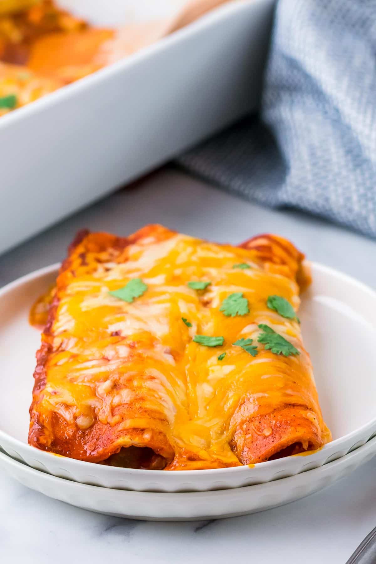 chicken enchiladas on plate