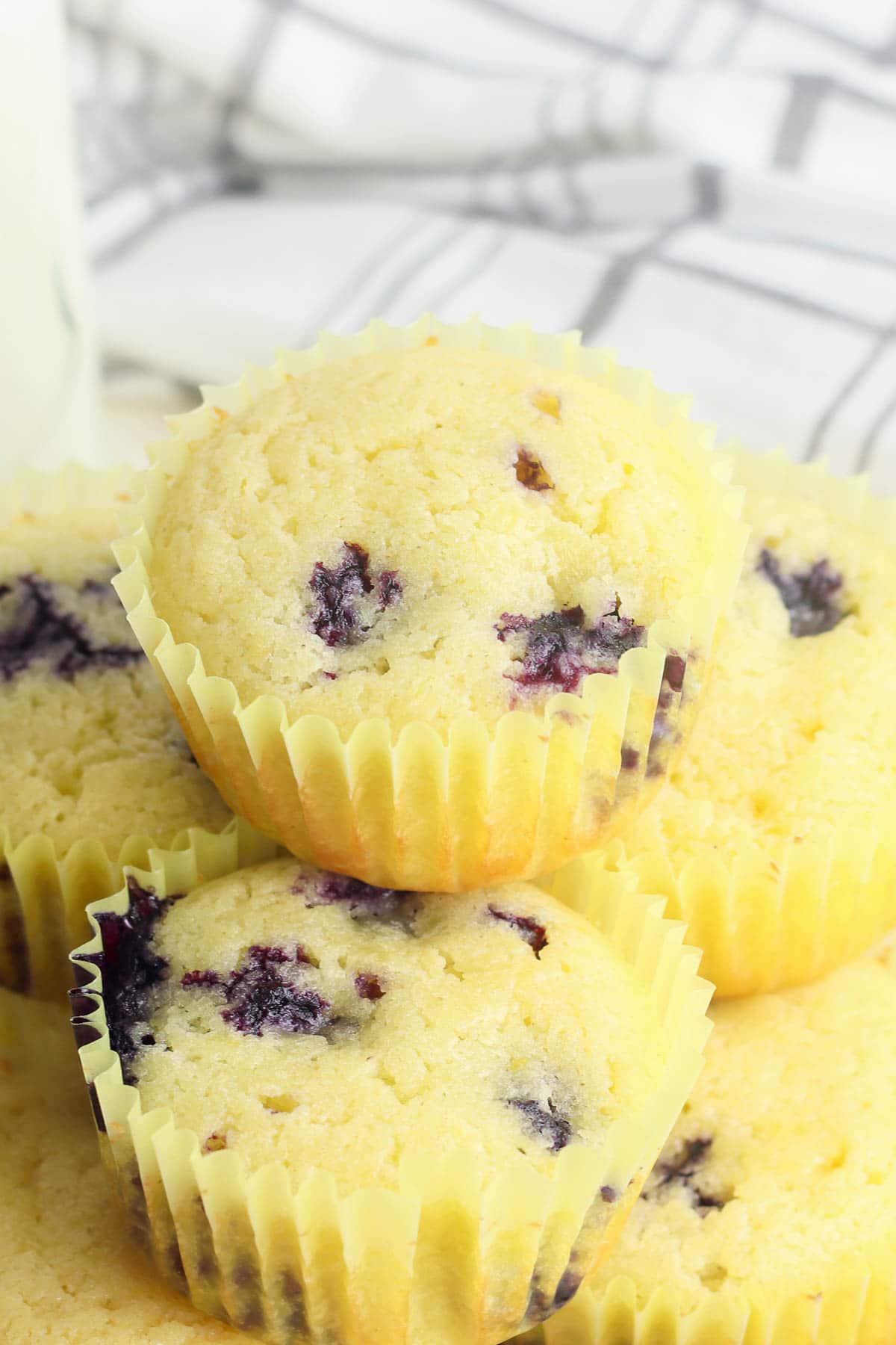 lemon blueberry muffins close up