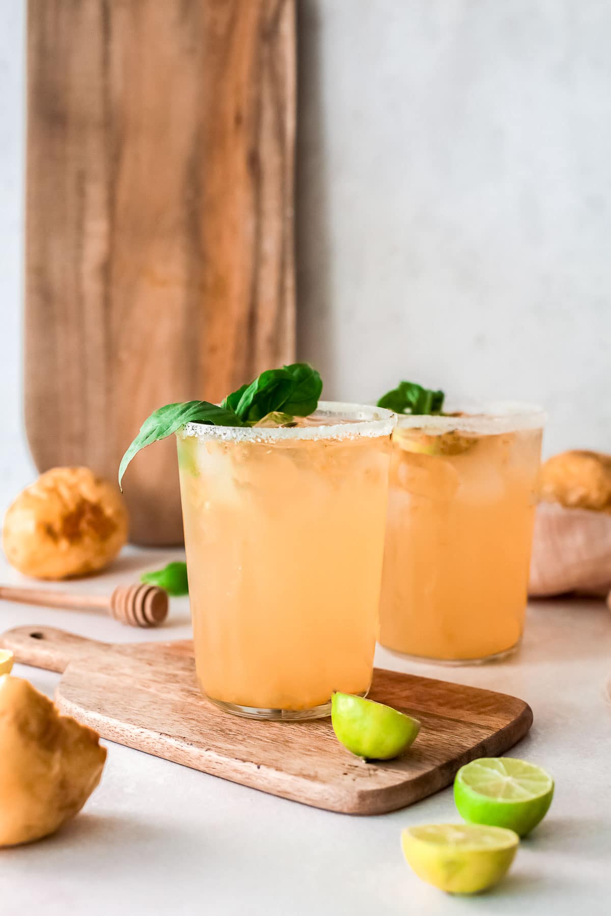 two passion fruit margaritas