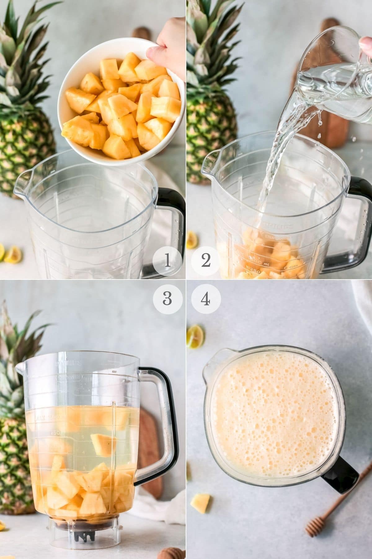 pineapple water recipe steps 1-4