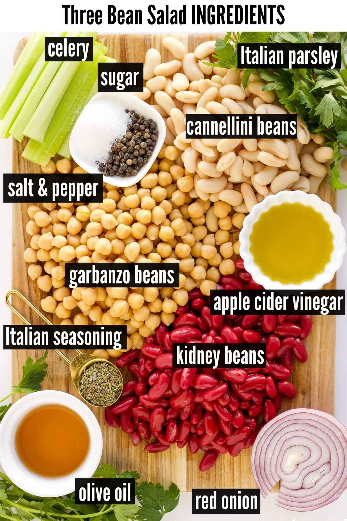 three bean salad ingredients