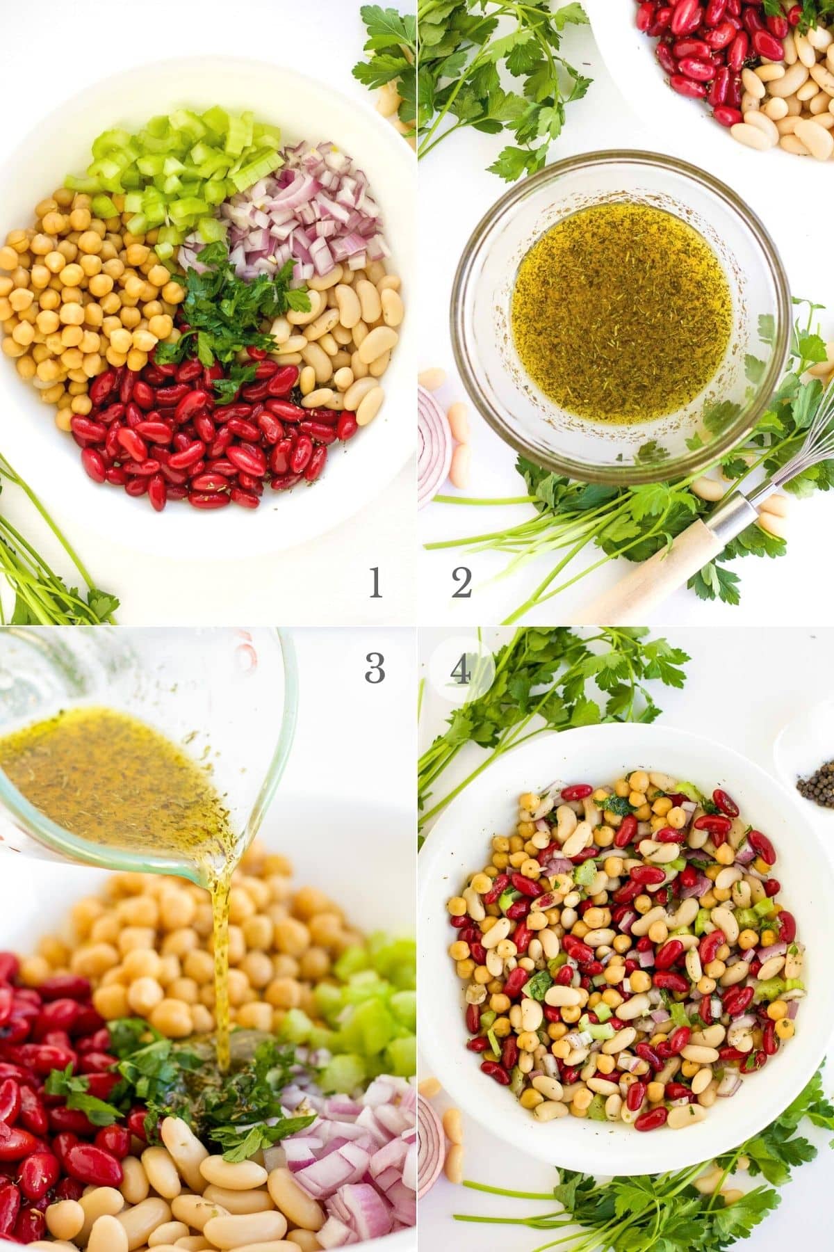 three bean salad recipe steps 1-4