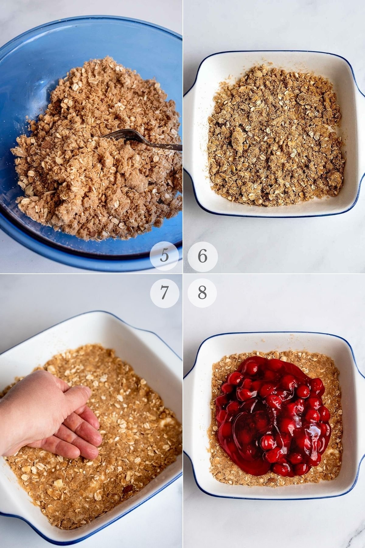 cherry crisp recipe steps 5-8